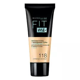 Крем тональный для лица MAYBELLINE FIT ME тон 118 карамельно-бежевый