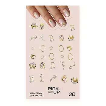 Кристаллы для ногтей PINK UP DECOR 3D переводные тон 730