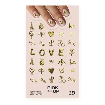 Кристаллы для ногтей PINK UP DECOR 3D переводные тон 875