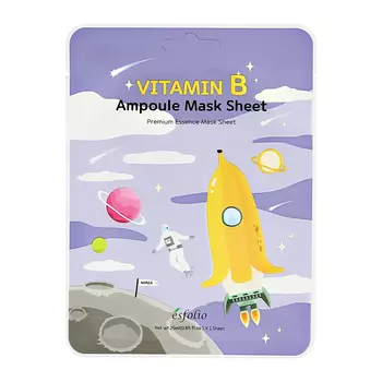 Маска для лица ESFOLIO с экстрактом банана и витамином В для сияния кожи 25 мл