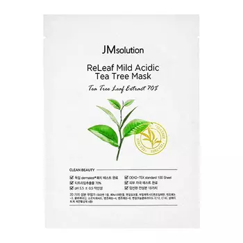 Маска для лица JMSOLUTION RELEAF с экстрактом чайного дерева успокаивающая 30 мл