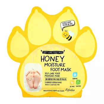 Маска-носочки для ног ESFOLIO с экстрактом меда увлажняющая 10 мл x 2 шт