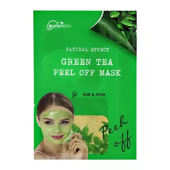 Маска-пленка для лица PURENSKIN NATURAL EFFECT с экстрактом листьев зеленого чая увлажняющая, для сияния кожи 13 г