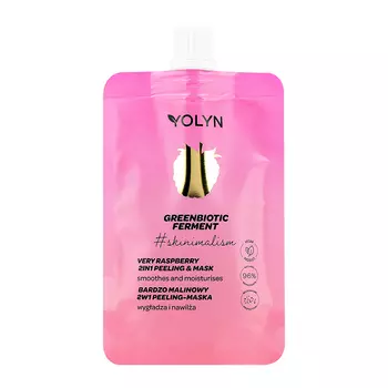 Маска-скраб для лица YOLYN 2 в 1 с экстрактом малины увлажняющая и смягчающая 50 мл
