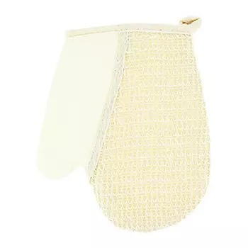 Мочалка-рукавица для тела DECO. натуральная лен