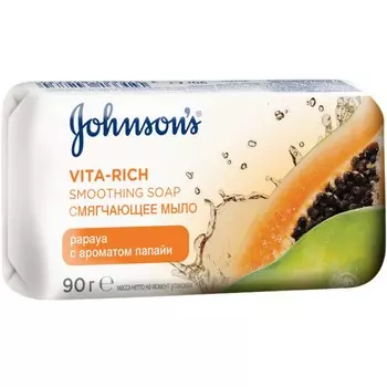 Мыло твердое JOHNSONS VITA-RICH смягчающее с экстрактом папайи 90 г