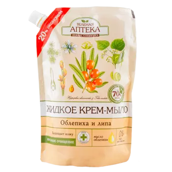 Мыло жидкое ЗЕЛЕНАЯ АПТЕКА Облепиха и липа 460 мл