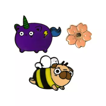 Набор брошей LADY PINK 3 шт