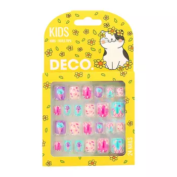 Набор детских накладных ногтей DECO. KIDS самоклеящиеся ice cream 24 шт