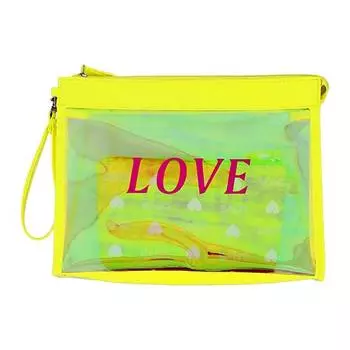 Набор из 2-х косметичек LADY PINK желтые голографические