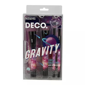 Набор кистей для макияжа DECO. GRAVITY в чехле 4 шт