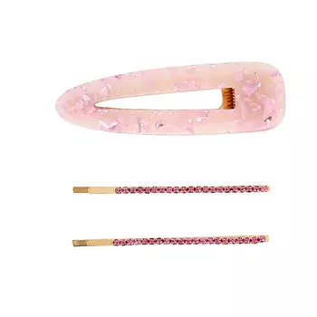 Набор LADY PINK MARBLE заколка-зажим, невидимки 2 шт