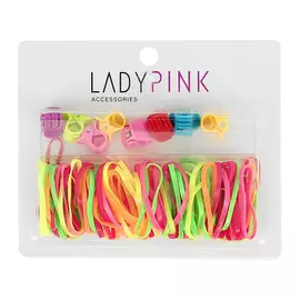 Набор LADY PINK резинки, крабы box