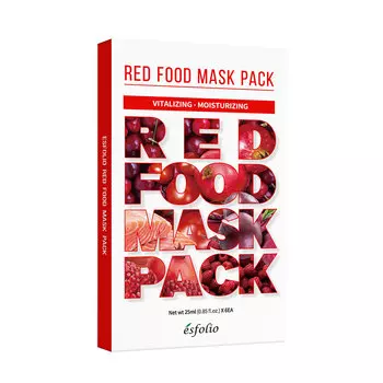 Набор масок для лица ESFOLIO RED FOOD с экстрактами малины, свеклы, томата, вишни, граната, лосося 6 шт