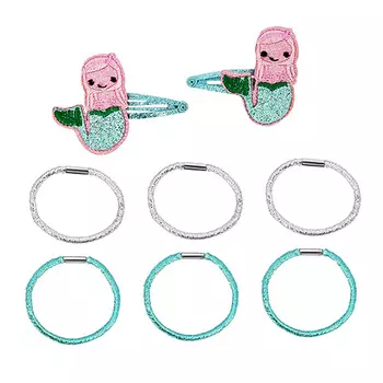 Набор MISS PINKY 2 заколки, 6 резинок