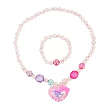 Набор MISS PINKY бусы, браслет