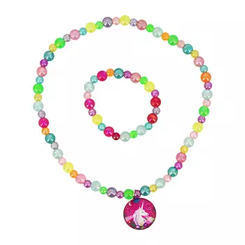 Набор MISS PINKY бусы, браслет