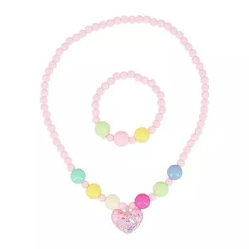 Набор MISS PINKY бусы, браслет