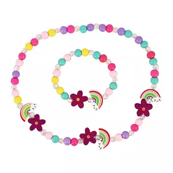 Набор MISS PINKY бусы, браслет