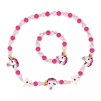 Набор MISS PINKY бусы, браслет