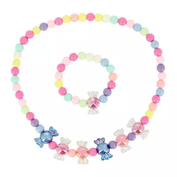 Набор MISS PINKY бусы, браслет