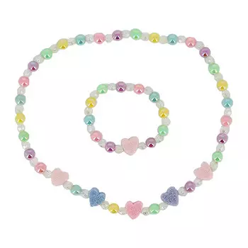 Набор MISS PINKY бусы, браслет