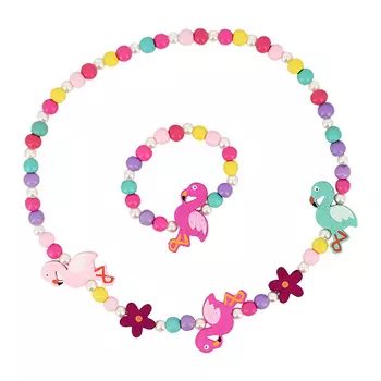 Набор MISS PINKY бусы, браслет