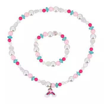 Набор MISS PINKY бусы, браслет