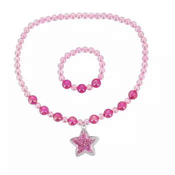 Набор MISS PINKY бусы, браслет