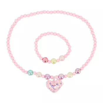 Набор MISS PINKY бусы, браслет