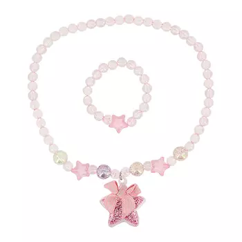 Набор MISS PINKY бусы, браслет