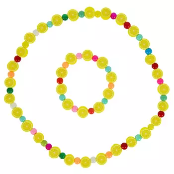 Набор MISS PINKY бусы, браслет plastic