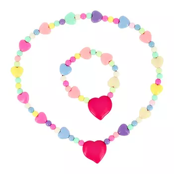 Набор MISS PINKY бусы, браслет plastic