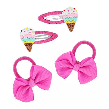 Набор MISS PINKY резинка 2 шт, заколка 2 шт