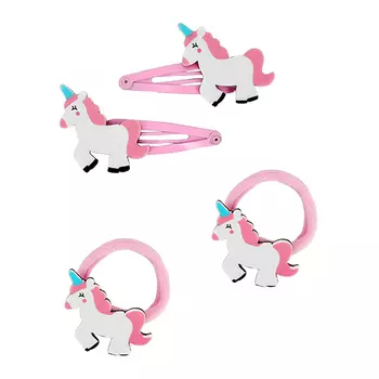 Набор MISS PINKY резинка 2 шт, заколка 2 шт