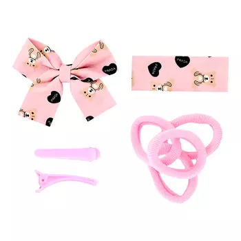 Набор MISS PINKY резинка 4 шт, заколка 2 шт