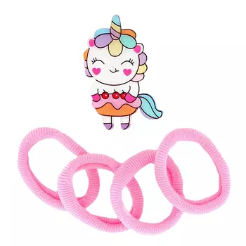 Набор MISS PINKY резинка 4 шт, заколка 3 шт
