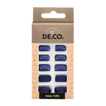 Набор накладных ногтей DECO. VELOUR blueberry 24 шт+ клеевые стикеры 24 шт