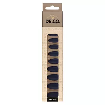 Набор накладных ногтей DECO. VELVET navy 24 шт+ клеевые стикеры 24 шт