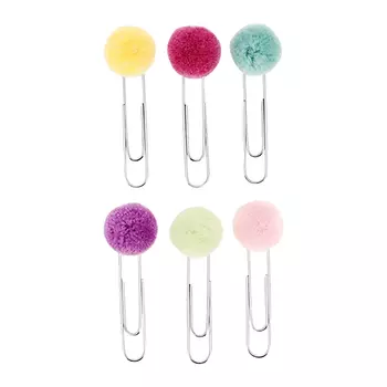 Набор скрепок FUN POM POM 6 шт