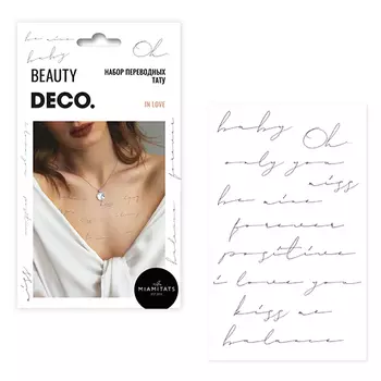 Набор татуировок для тел DECO. LETTERING by Miami tattoos переводная In love