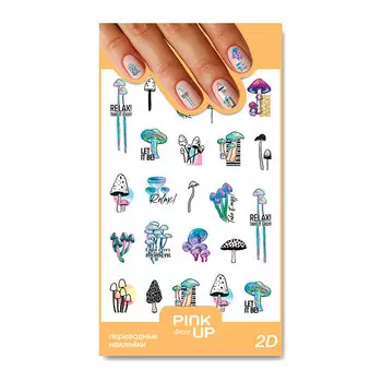 Наклейки для ногтей PINK UP DECOR 2D переводные тон 65