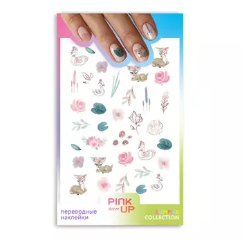 Наклейки для ногтей PINK UP DECOR 2D переводные тон 81