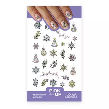 Наклейки для ногтей PINK UP DECOR 3D JELLY переводные тон 824