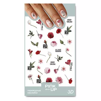 Наклейки для ногтей PINK UP DECOR 3D переводные тон 06