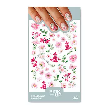Наклейки для ногтей PINK UP DECOR 3D переводные тон 13