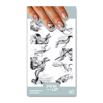 Наклейки для ногтей PINK UP DECOR 3D переводные тон 19