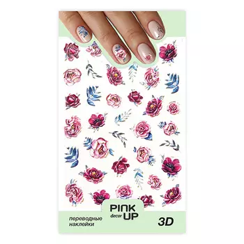 Наклейки для ногтей PINK UP DECOR 3D переводные тон 660
