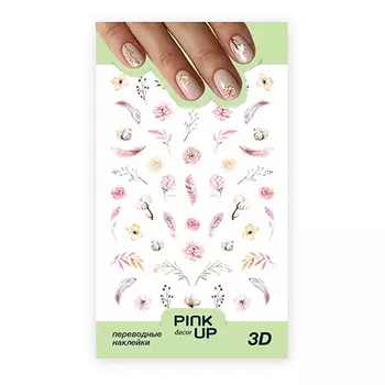 Наклейки для ногтей PINK UP DECOR 3D переводные тон 709