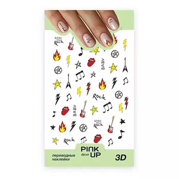 Наклейки для ногтей PINK UP DECOR 3D переводные тон 713